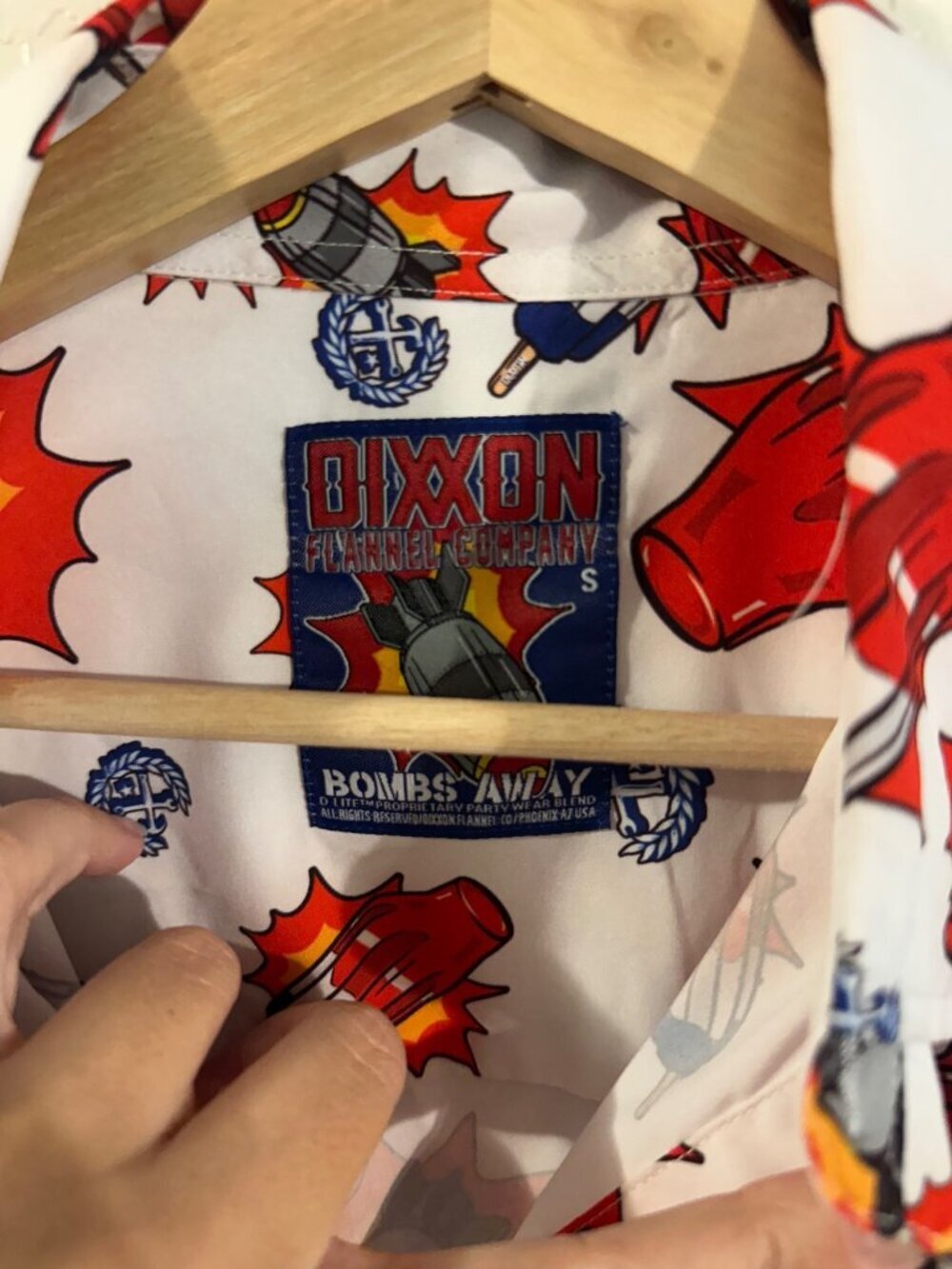 Dixxon Bombs Away Bomb Pop Summer Button Up Collared Short Sleeve Shirt - Picture 7 of 9